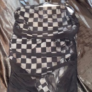 Fashion nova two piece mesh checker set